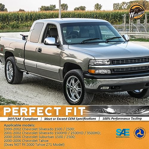 For 99-02 Chevy Silverado 1500 2500; for 01-02 Silverado 1500HD 2500HD 3500HD; for 00-06 Tahoe Suburban 1500 2500; Headlight+Bumper Parking Turn Signal Marker Light 4PCS (Chrome)